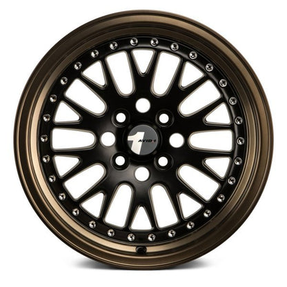 AVID1 Wheels AV12 Matte Black Bronze Lip - JDMuscleWheelsAV1215804C25BZ15x84x100+25mm