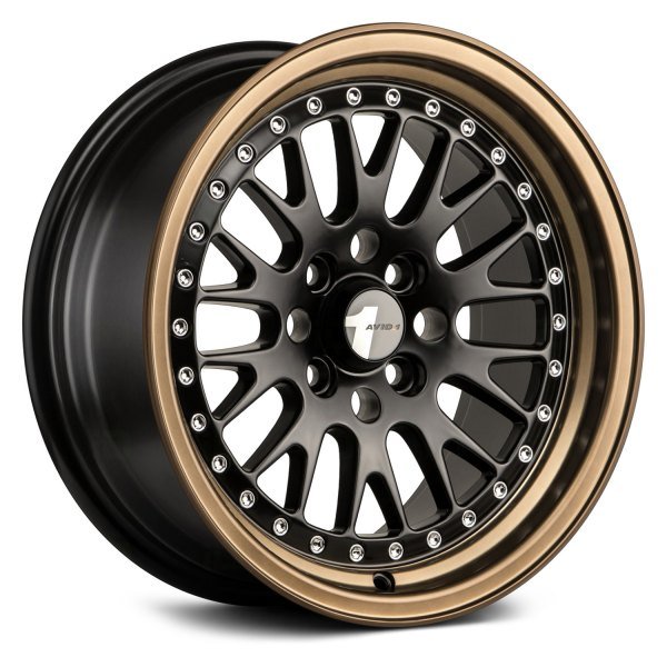 AVID1 Wheels AV12 Matte Black Bronze Lip - JDMuscleWheelsAV1215804C25BZ15x84x100+25mm