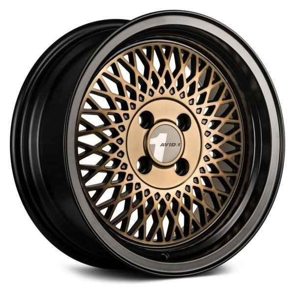 AVID1 Wheels AV18 Bronze Black Lip - JDMuscleWheelsAV1815804C25BZ15x84x100+25mm
