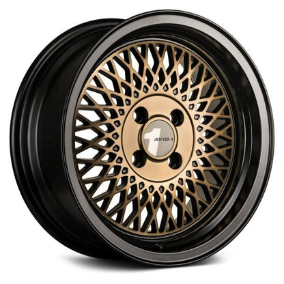 AVID1 Wheels AV18 Bronze Black Lip - JDMuscleWheelsAV1815804C25BZ15x84x100+25mm