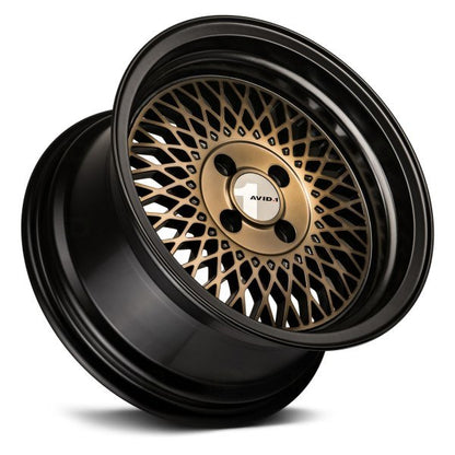 AVID1 Wheels AV18 Bronze Black Lip - JDMuscleWheelsAV1815804C25BZ15x84x100+25mm