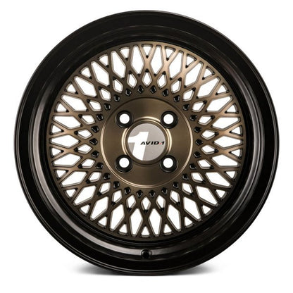 AVID1 Wheels AV18 Bronze Black Lip - JDMuscleWheelsAV1815804C25BZ15x84x100+25mm
