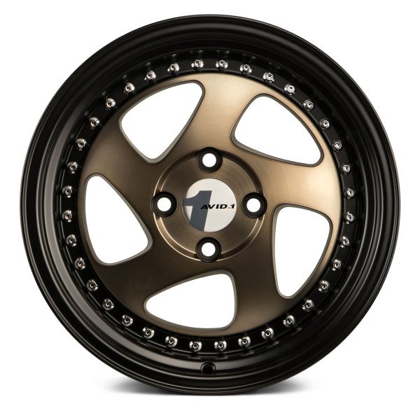 AVID1 Wheels AV19 Bronze Black Lip - JDMuscleWheelsAV1915804C25BZ15x84x100+25mm