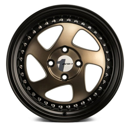 AVID1 Wheels AV19 Bronze Black Lip - JDMuscleWheelsAV1915804C25BZ15x84x100+25mm