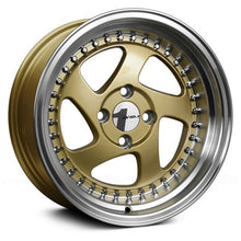 AVID1 Wheels AV19 Gold Polished Lip - JDMuscleWheelsAV1915804C25GD15x84x100+25mm