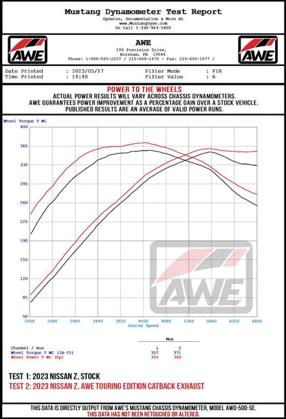 AWE 23 - 24 Nissan Z RZ34 RWD Touring - to - Track Edition Conversion Kit | 3820 - 11400 - JDMuscleExhaust Mid Pipesawe3820-11400