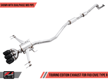 AWE Tuning Touring Edition Exhaust w/Front & Mid Pipe Diamond Black Tips Honda Civic Type R 2017+ | 3015 - 43000 - JDMuscleExhaust Mid Pipesawe3015-43000