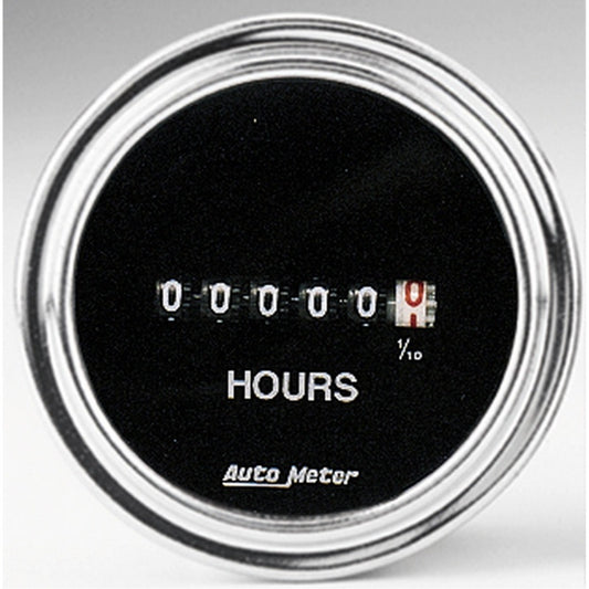 Autometer Traditional Chrome 52mm 100k Short Sweep Electronic Hourmeter Universal | 2587