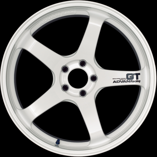 Advan Yokohama GT 19x9.5 +35 5-120 Racing White Wheel