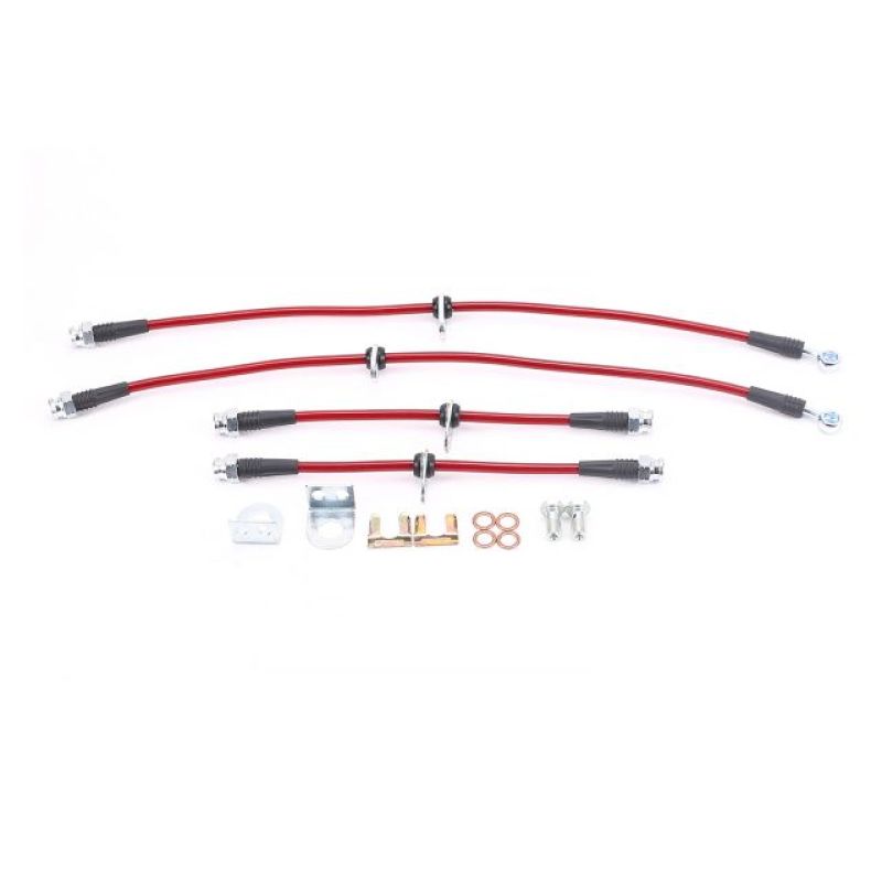 Power Stop Front & Rear SS Braided Brake Hose line Kit Honda Fit 2009-2014 | BH00076