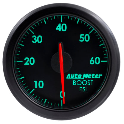 Autometer Airdrive 2-1/6in Boost Gauge 0-60 PSI Black Universal | 9160-T