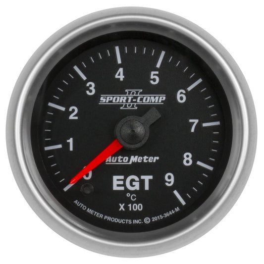 Autometer Sport-Comp II Gauge Pyrometer EGT 2 1/16in 900c Digital Stepper Motor Universal | 3644-M