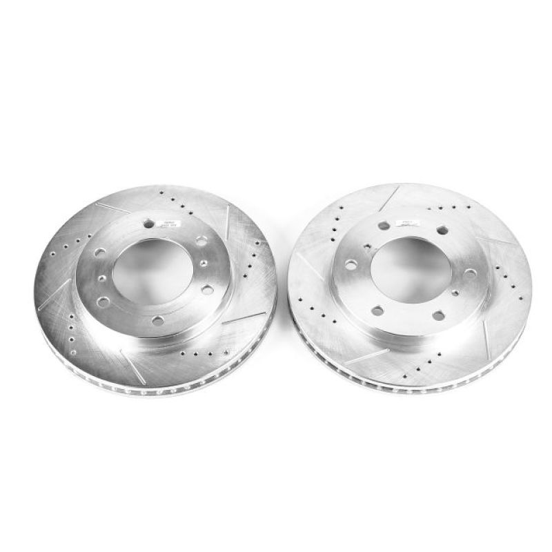 Power Stop Front Evolution Drilled & Slotted Rotors Pair Mitsubishi Montero 2000-2006 | JBR1126XPR