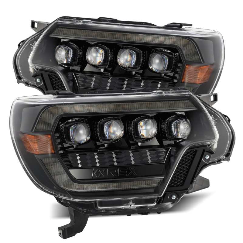 AlphaRex LED Projector Headlights Plank Style Alpha Blk w/ Activ Light/ Seq Signal/ DRL Toyota Tacoma 2012-2015 | 880752