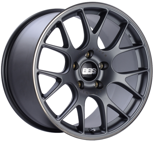 BBS CH-R 19x10 5x130 ET38 CB71.6 Satin Titanium Polished Rim Protector Wheel | CH110TIPO