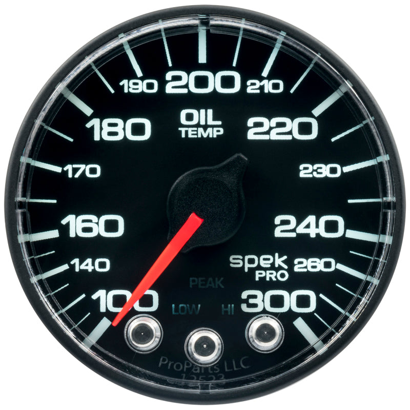 Autometer Spek-Pro 52.4mm 100-300 F Deg Digital Stepper Motor Oil Temperature Gauge Universal | P322328