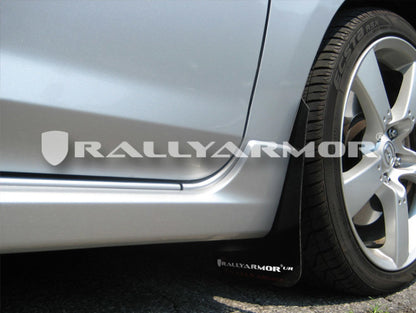 Rally Armor UR Black Mud Flap w/ White Logo Mazda Mazdaspeed3 2004-2009 | MF9-UR-BLK/WH