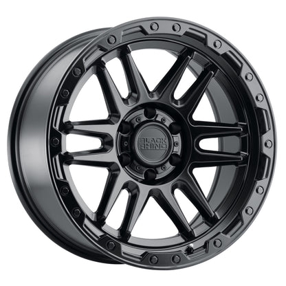 Black Rhino Apache 17x8.5 5x114.3 ET-18 CB 71.6 Matte Black w/Black Bolts Wheel