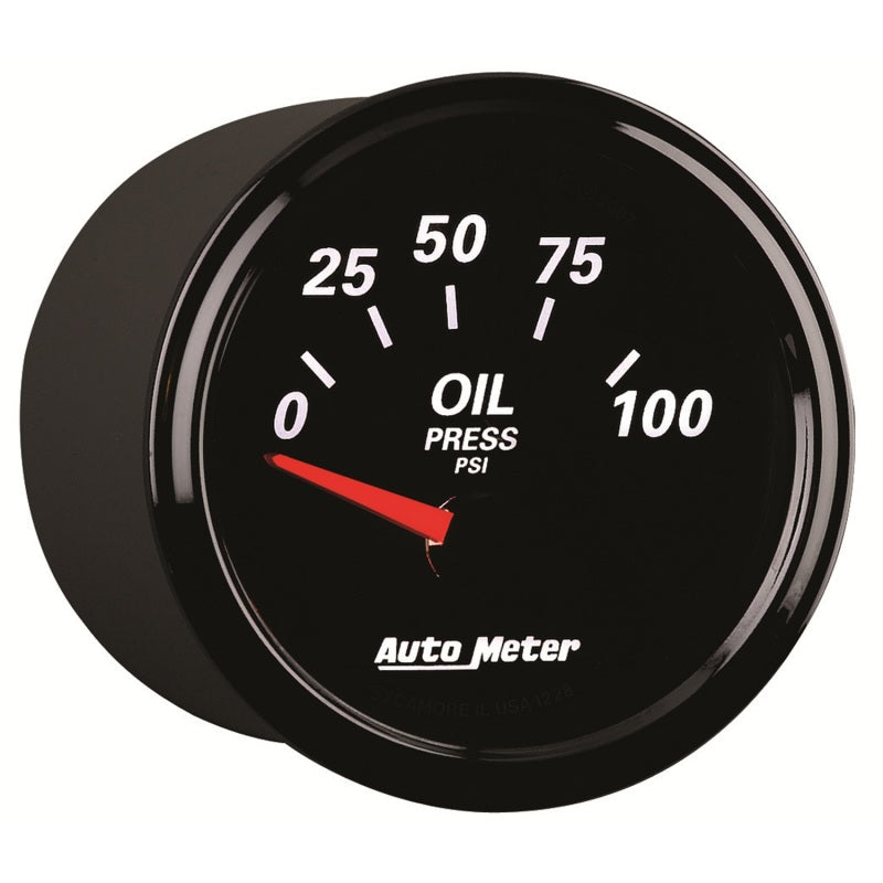 Autometer Designer Black II 52mm 100 PSI Oil Pressure Gauge Universal | 1228