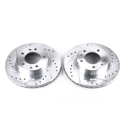 Power Stop Front Evolution Drilled & Slotted Rotors Pair Mazda RX-7 1986-1991 | JBR381XPR