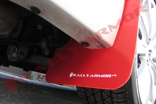 Rally Armor Red UR Mud Flap White Logo Subaru WRX 2008-2010 / Impreza 2008-2011 | MF6-UR-RD/WH