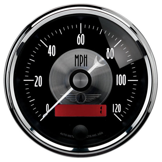 Autometer Prestige Series Black 3-3/8in 120mph Electric Programmable Speedometer w/LCD Odometer Universal | 2086