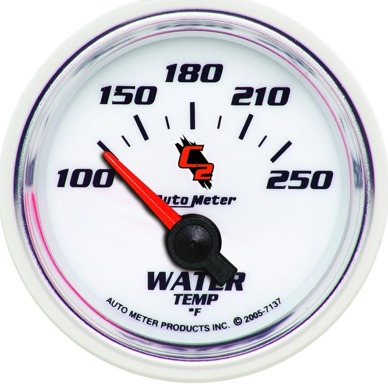 Autometer C2 2-1/16in Electric 100-250 Deg F Water Temperature Gauge Universal | 7137