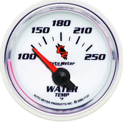 Autometer C2 2-1/16in Electric 100-250 Deg F Water Temperature Gauge Universal | 7137