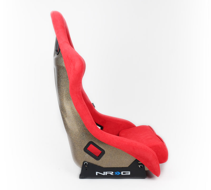 NRG FRP Bucket Seat ULTRA Edition - Large | Red Alcantara/Gold Glitter Back