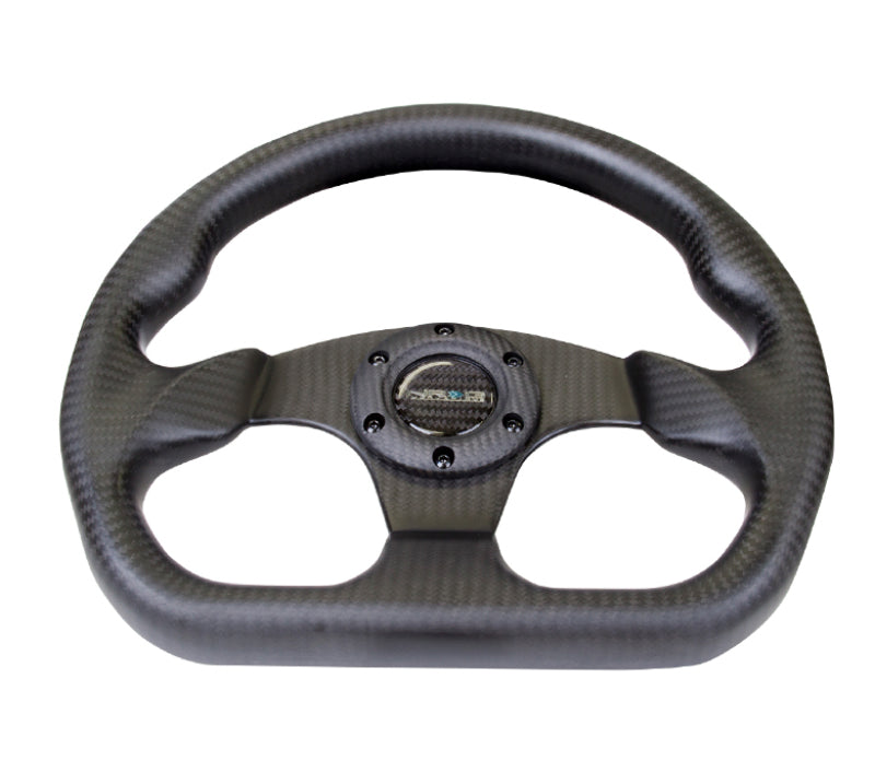 NRG Carbon Fiber Steering Wheel | 320mm Flat Bottom Matte Black Carbon