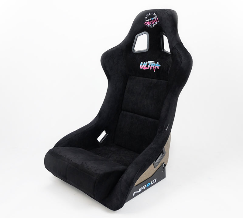 NRG FRP Bucket Seat ULTRA Edition - Large | Black Alcantara/Gold Glitter Back