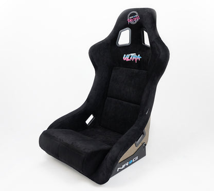 NRG FRP Bucket Seat ULTRA Edition - Large | Black Alcantara/Gold Glitter Back
