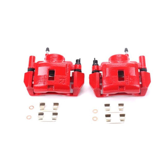 Power Stop Front Red Calipers w/ Brackets Pair Mazda 626 1993-2002 / MX-6 1993-1997 /  Protege 1999-2003 | S2608