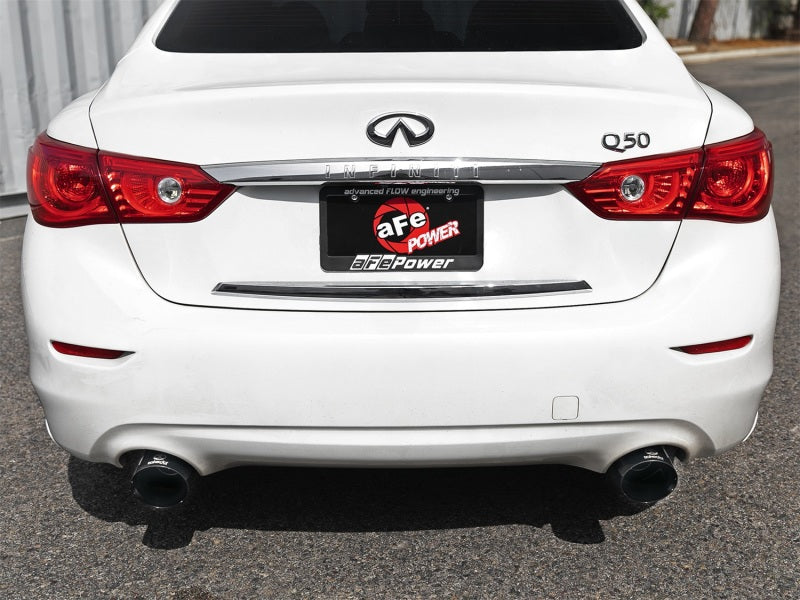 aFe Takeda 2.5in 304 SS Axle-Back Exhaust w/ Black Tips 16-20 Infiniti Q50 V6-3.0L | tt | 49-36130NM-B