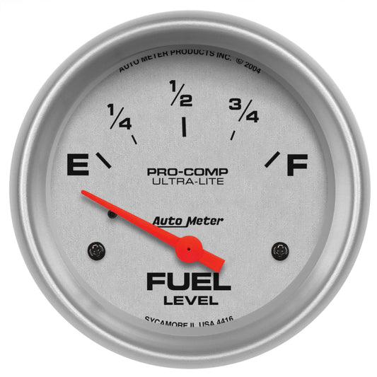 Autometer Ultra-Lite 52mm Electronic Fuel Level Gauge Universal | 4416