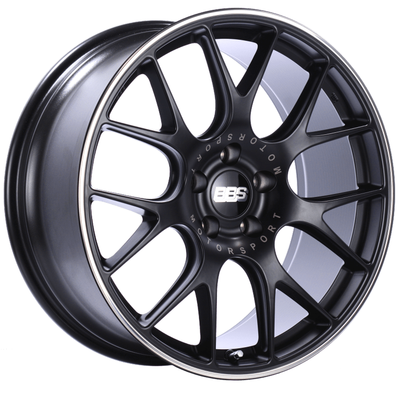 BBS CH - R 20x9.5 5x114.3 ET40 CB66 Satin Black Polished Rim Protector Wheel - JDMuscleWheelsbbsCH124BPO