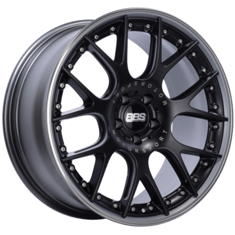 BBS CH - RII 21x9.5 5x120 ET35 Satin Black Center Platinum Lip SS Rim Prot Wheel - 82mm PFS/Clip Req | CH611BPPO - JDMuscleWheelsbbsCH611BPPO