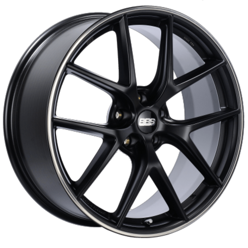 BBS CI - R 19x8 5x114.3 ET38 Satin Black Polished Rim Protector Wheel - 82mm PFS/Clip Required - JDMuscleWheelsbbsCI2003BPO