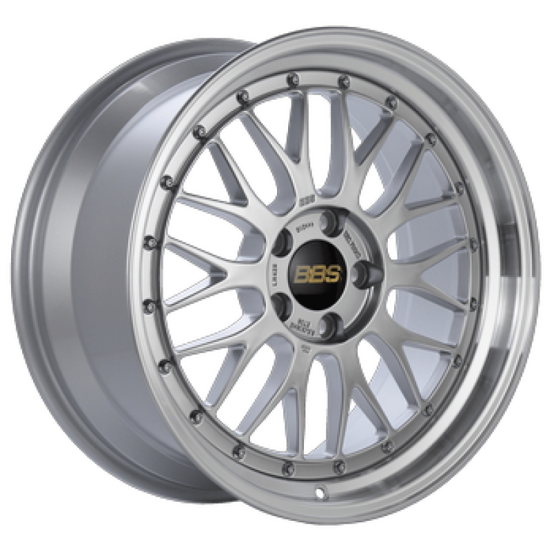 BBS LM 18x9 5x114.3 ET42 Diamond Silver Center Diamond Cut Lip Wheel - 82mm PFS/Clip Required - JDMuscleWheelsbbsLM077DSPK