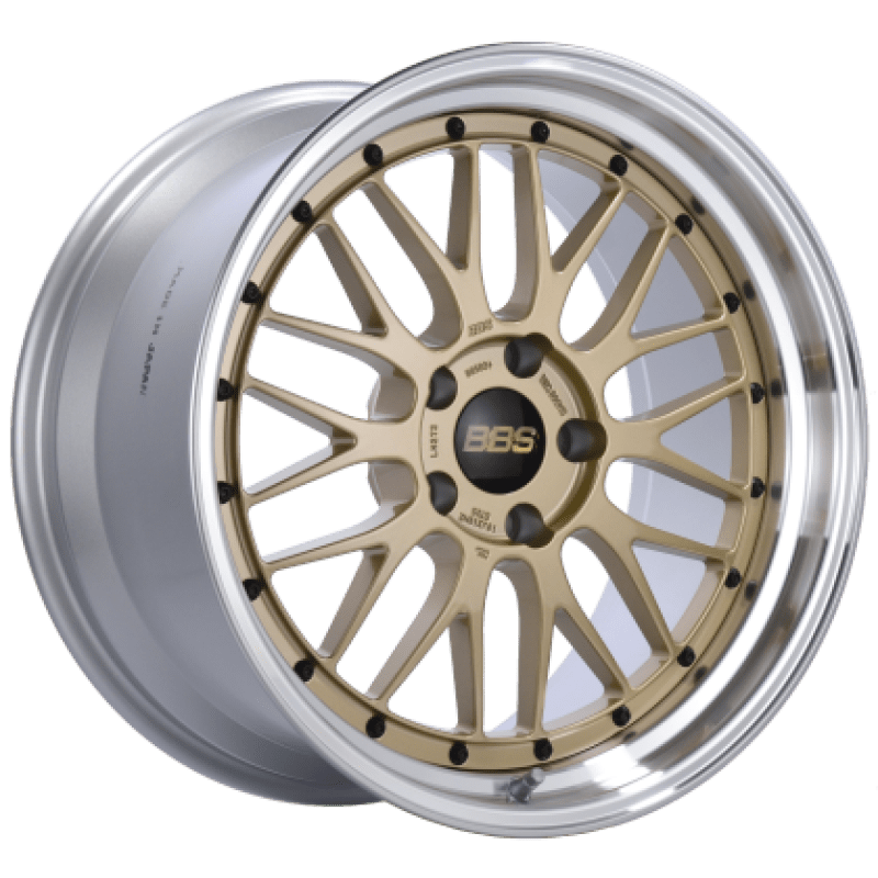 BBS LM 19x9 5x114.3 ET38 Gold Center Diamond Cut Lip Wheel - 82mm PFS/Clip Required - JDMuscleWheelsbbsLM118HGPK