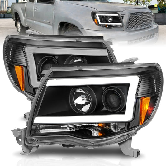 ANZO Projector Light Bar Style Headlights w/ C Light Bar Toyota Tacoma 2005-2009 | 111517