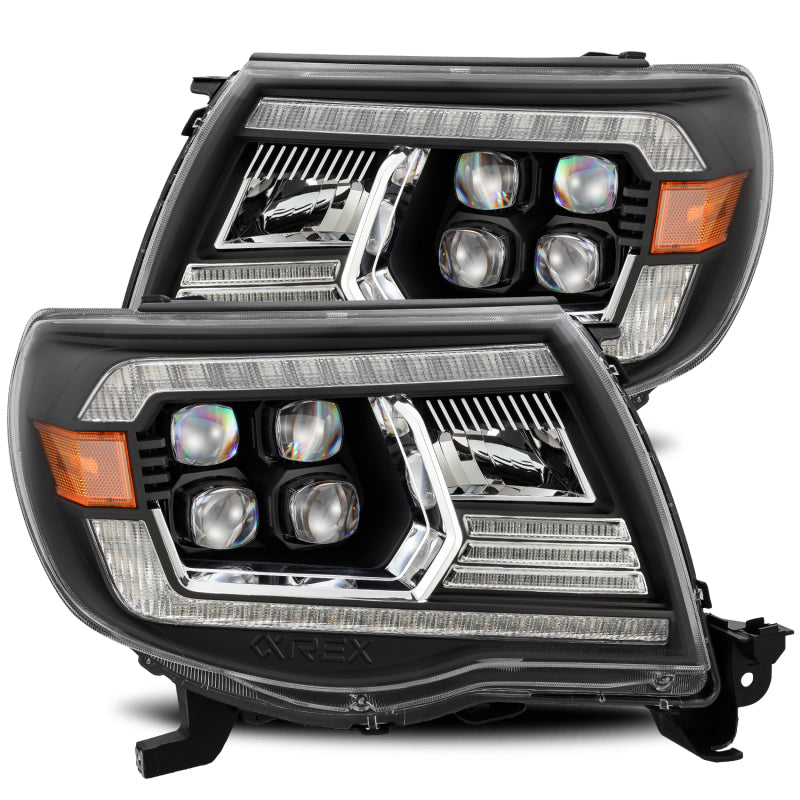 AlphaRex NOVA LED Projector Headlights Plank Style Alpha Black w/Activ Light/DRL Toyota Tacoma 2005-2011 | 880742