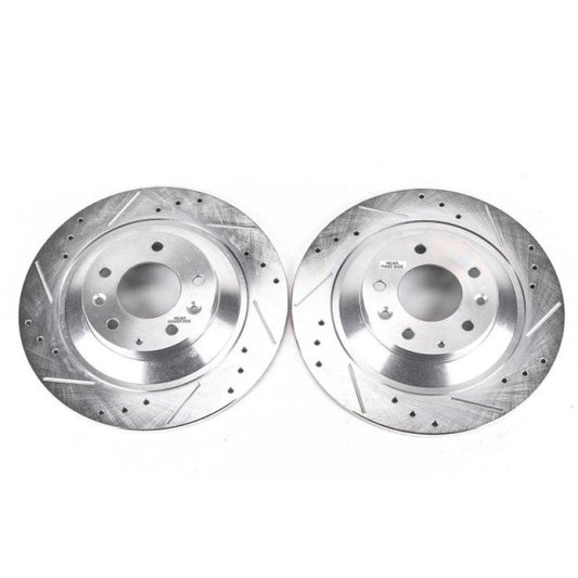 Power Stop Rear Evolution Drilled & Slotted Rotors Pair Mazda Mazdaspeed 6 2006-2007 | JBR1156XPR