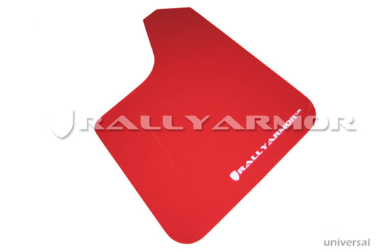 Rally Armor UR Red Mud Flap w/ White Logo Universal | MF12-UR-RD/WH