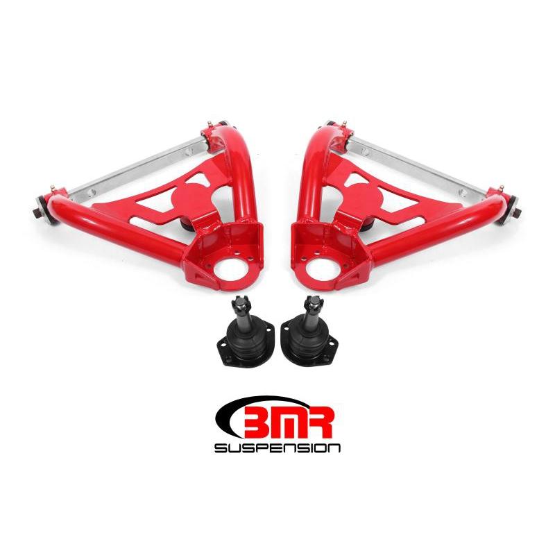 BMR 64-72 A-Body Pro-Touring Upper A-Arms w/ Tall Ball Joint (Delrin) - Red-bmrAA028R-bmrAA028R-Control Arm Braces-BMR Suspension-JDMuscle