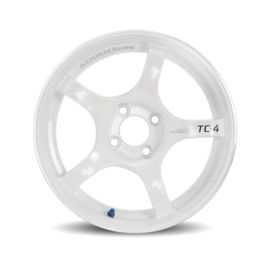 Advan TC4 16x8.0 +38 4-100 Racing White Metallic Wheel | No Ring