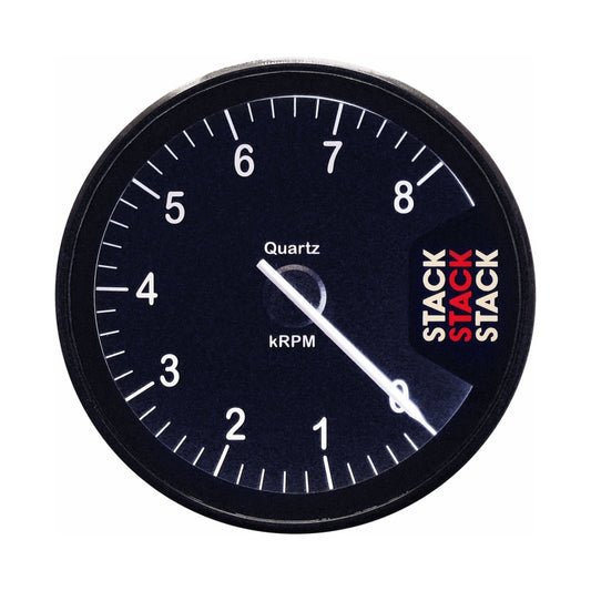 Autometer Stack Clubman Tachometer 80mm 0-8K RPM Black Universal | ST200-08