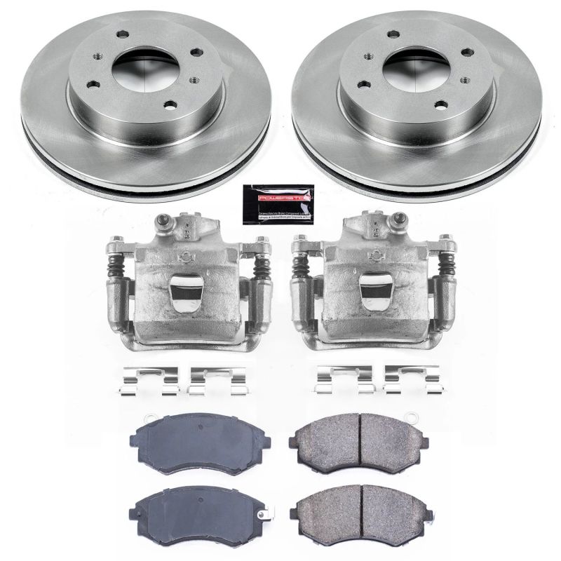 Power Stop Front Autospecialty Brake Kit w/ Calipers Infiniti G20 1991-1996 / Nissan 240SX 1989-1998 | KCOE656