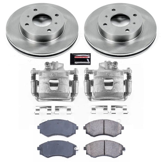 Power Stop Front Autospecialty Brake Kit w/ Calipers Infiniti G20 1991-1996 / Nissan 240SX 1989-1998 | KCOE656