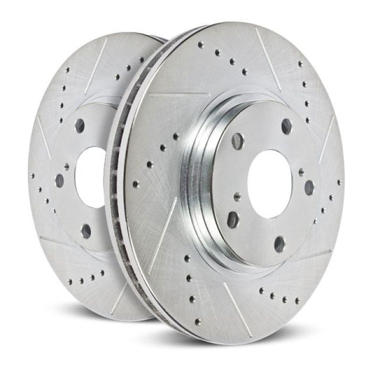 Power Stop Rear Evolution Drilled & Slotted Rotors Pair Mitsubishi Eclipse 2006-2012 / Galant 2007-2009 | JBR1172XPR